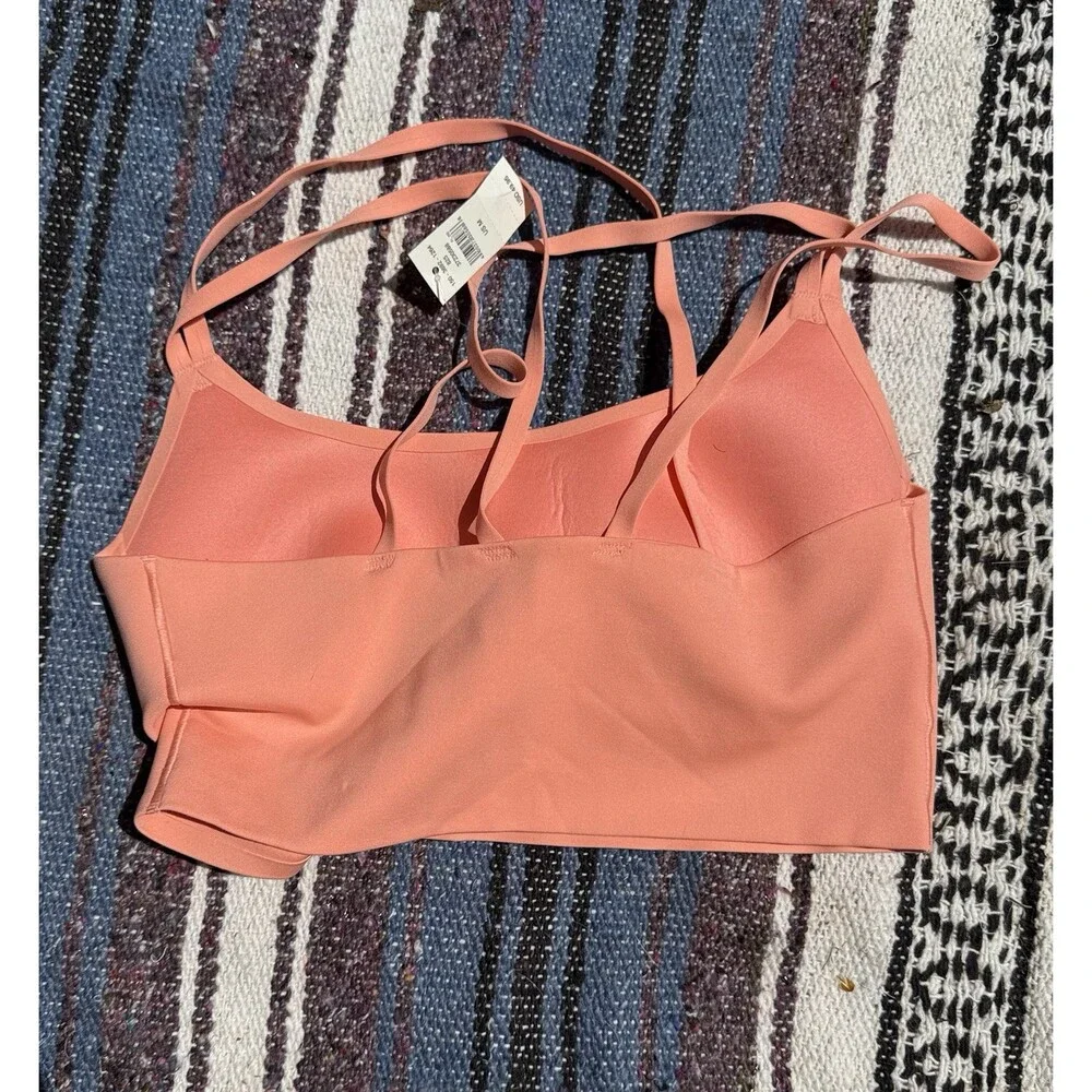 NWT OFFLINE by Aerie Sports Bra Women’s Medium Coral Strappy Longline $49.95 - Picture 2 of 4
